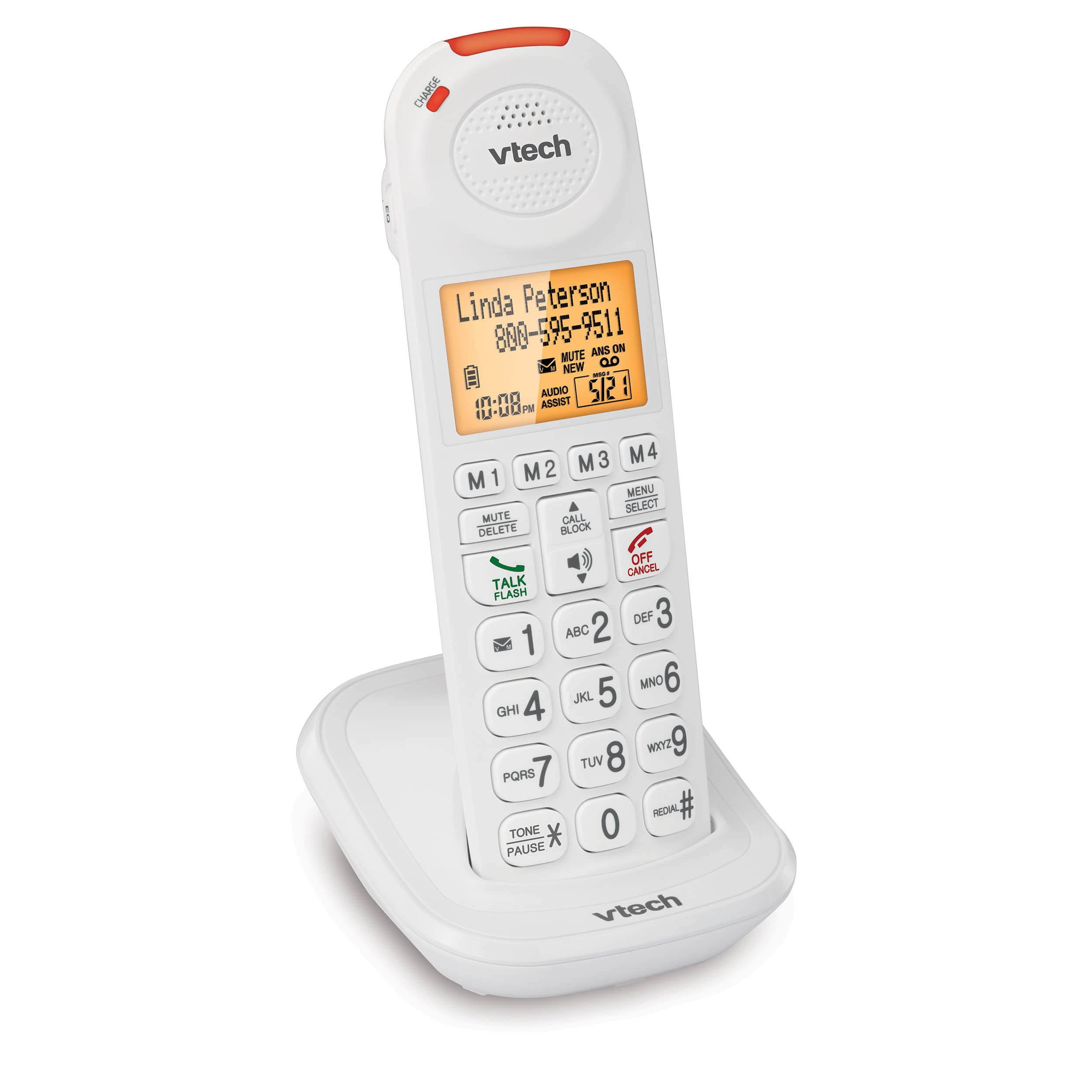 3 Handset Amplified Cordless Answering System with Big Buttons and Display