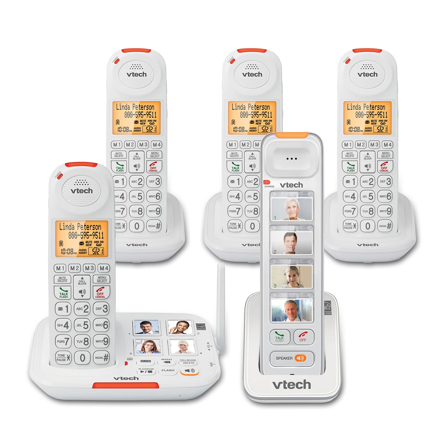 5 Handset Amplified Corded/Cordless Answering System | SN5127 + SN5307 ...