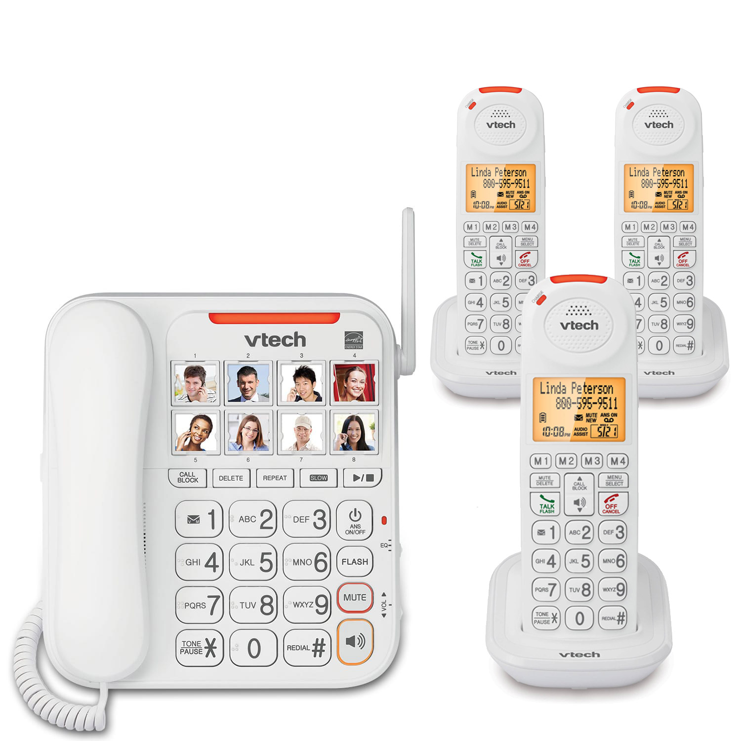 3 Handset Amplified Corded/Cordless Answering System - view 1