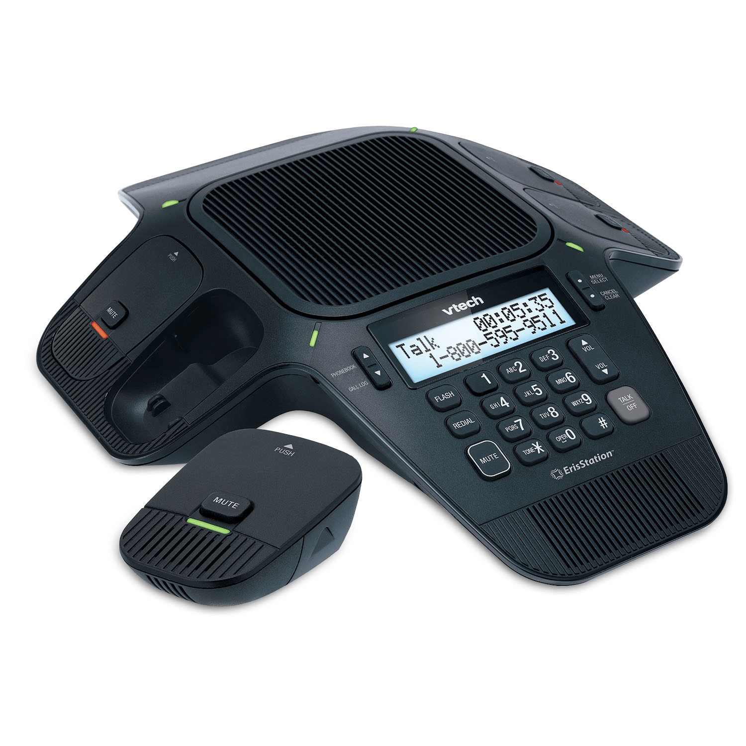 New Vtech ErisStation VCS752 SIP Conference Speakerphone with 2 Wireless Mics 