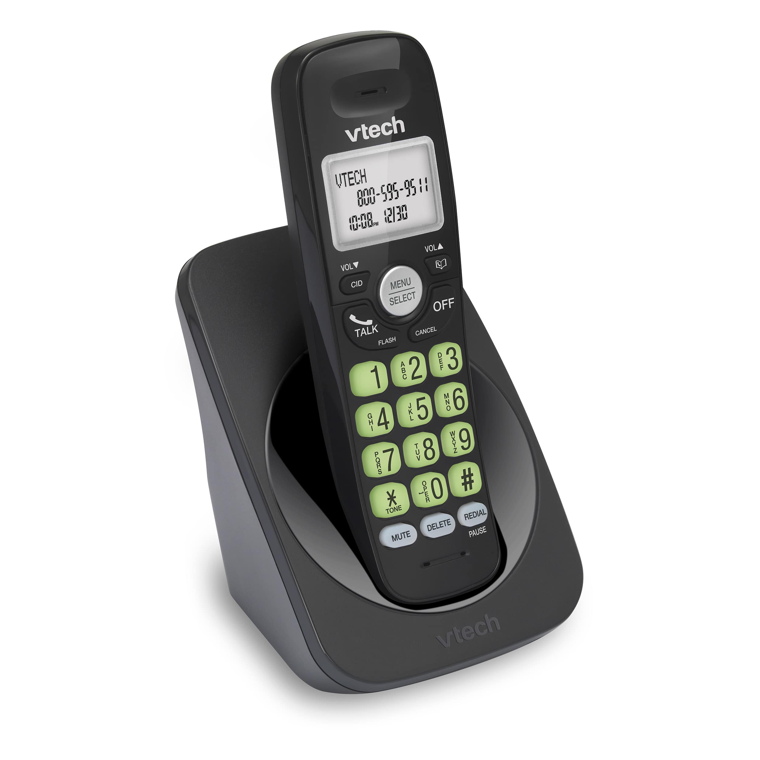 DECT 6.0 Cordless Phone with Full Duplex Speakerphone and Caller ID/Call Waiting (Black) - view 3
