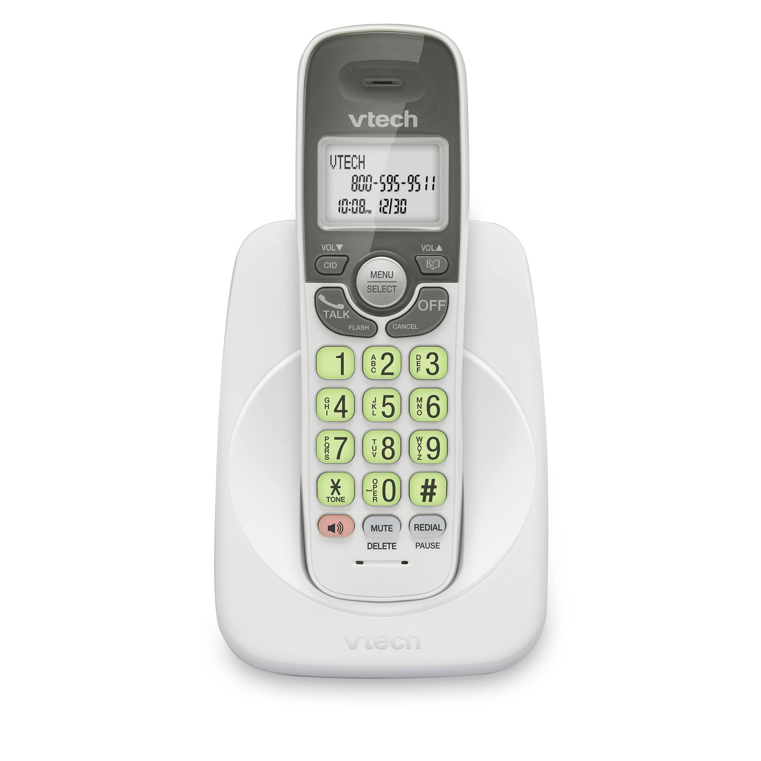 DECT 6.0 Cordless Phone with Full Duplex Speakerphone and Caller ID/Call Waiting (White) - view 1