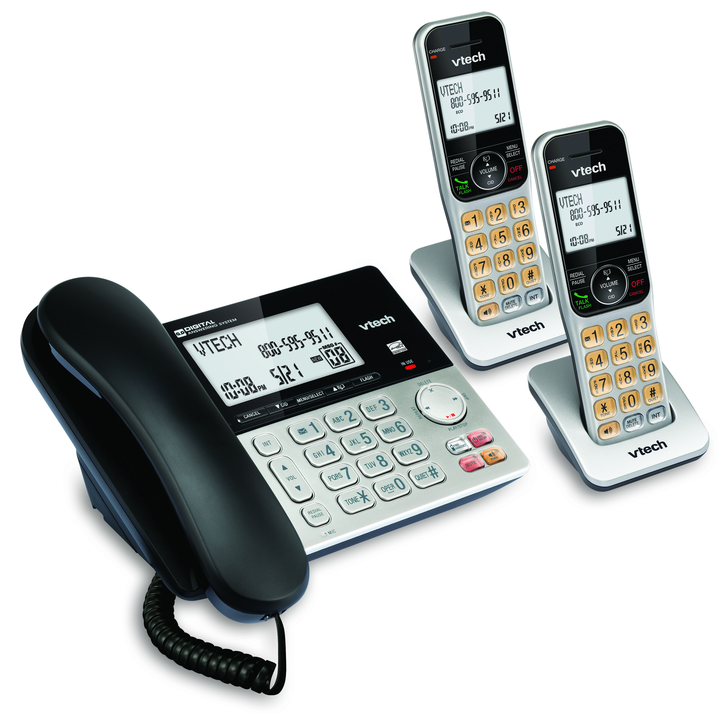 2 Handset Answering System with Large Displays and Call Block - view 3