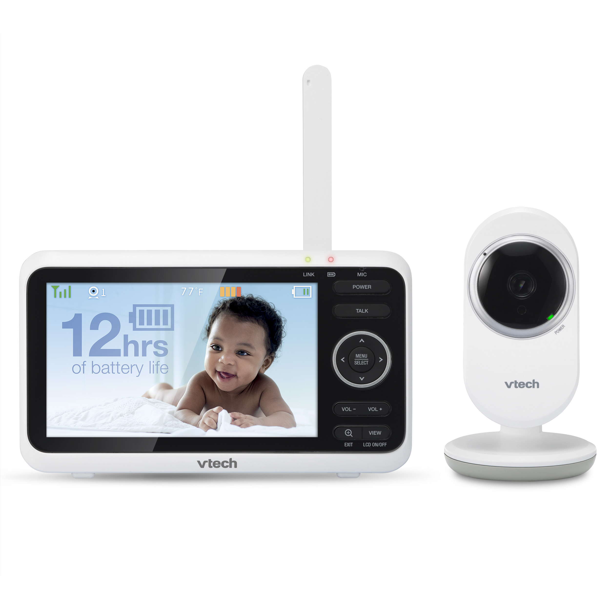 5" Digital Video Baby Monitor with Full-Color and Automatic Night Vision, White - view 1
