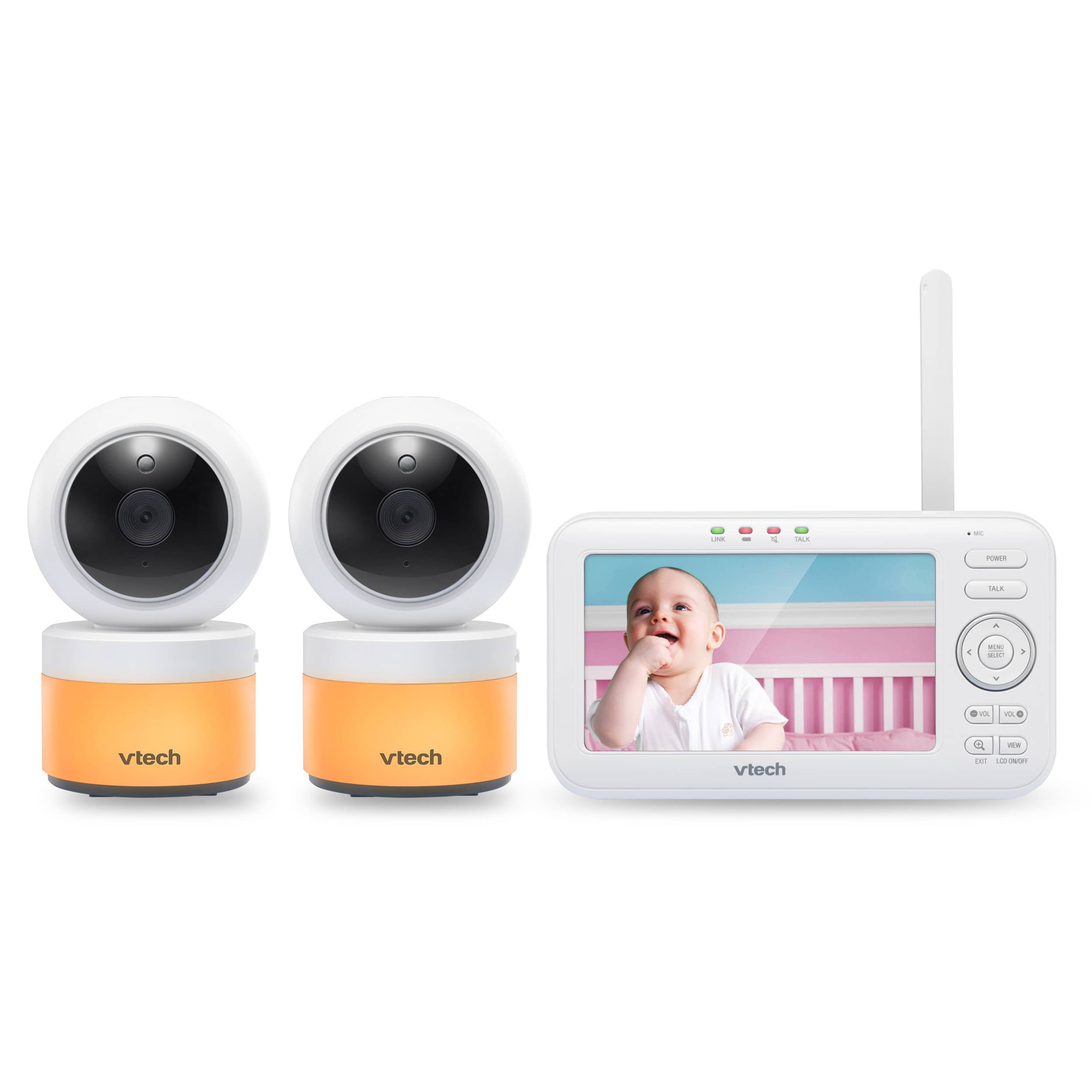 Two Camera 5" Digital Video Baby Monitor with Pan & Tilt Camera, Glow-on-the-ceiling light and Night Light - view 1
