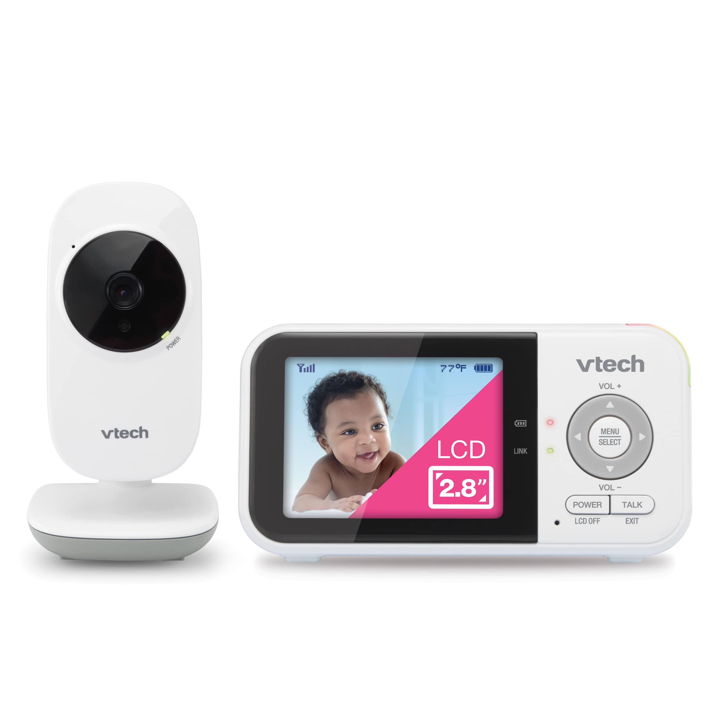 2.8" Digital Video Baby Monitor, White - view 1