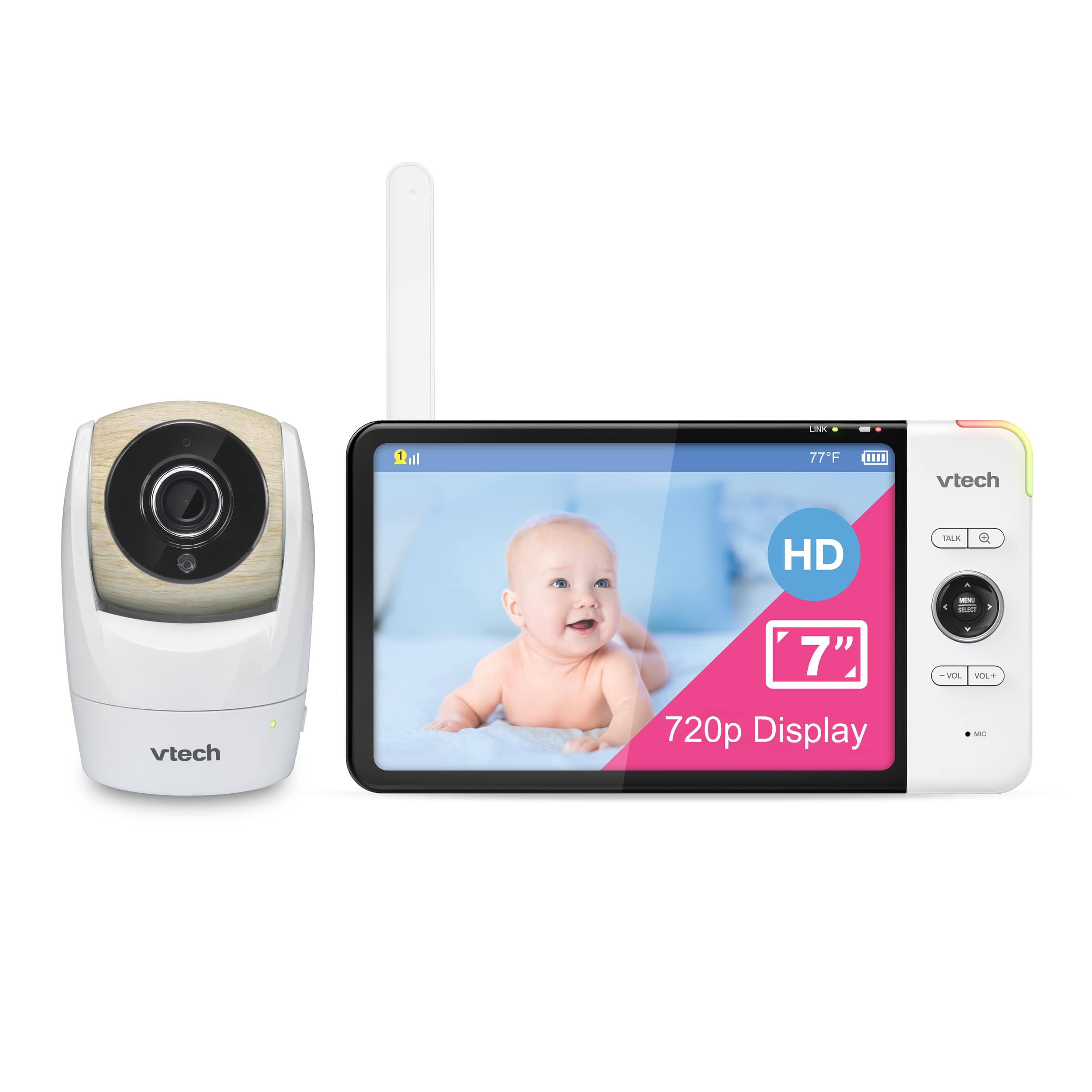 Video Baby Monitor with 7" High Definition 720p Display, 360 degree Panoramic Viewing Pan & Tilt HD Camera - view 1