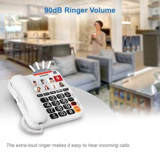 Amplified Corded Answering System with 8 Photo Speed Dial, 90dB Ringer Volume, Oversized High-Contrast buttons, and One-touch Audio Booster up to 40db - view 7
