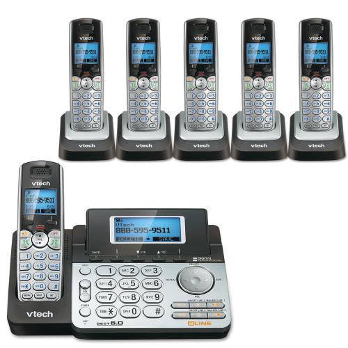 Display larger image of 2-Line 6 Handset Answering System with Dual Caller ID/Call Waiting - view 1