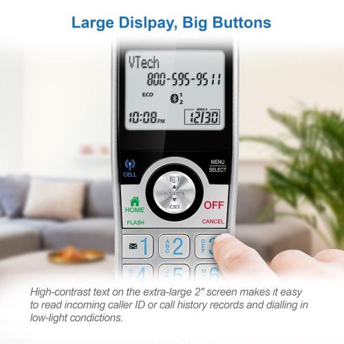 Display larger image of 5-Handset Expandable Cordless Phone with Super Long Range, Bluetooth Connect to Cell, Smart Call Blocker and Answering System - view 7