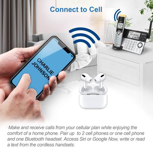 Display larger image of 5-Handset Cordless Phone with Super Long Range, Bluetooth Connect to Cell, Smart Call Blocker and Answering System - view 6