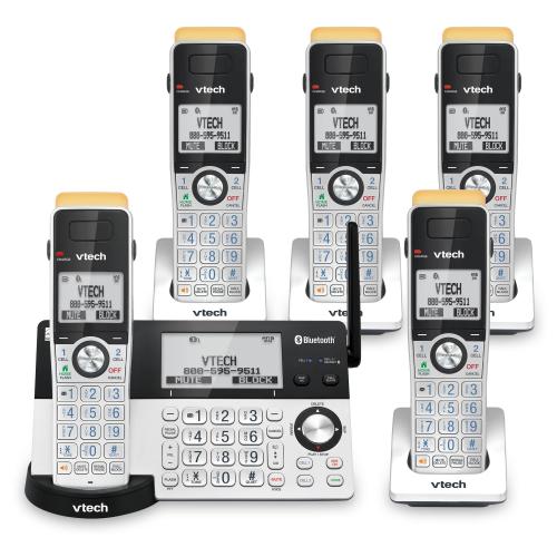 Display larger image of 5-Handset Expandable Cordless Phone with Super Long Range, Bluetooth Connect to Cell, Smart Call Blocker and Answering System, IS8151-5 - view 1