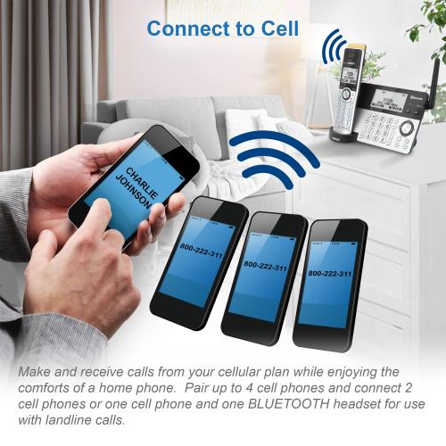 Display larger image of 3-Handset Expandable Cordless Phone with Super Long Range, Bluetooth Connect to Cell, Smart Call Blocker and Answering System, IS8151-3 - view 4