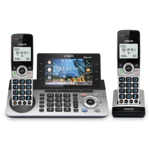 Display larger image of 2-Handset Expandable Cordless Phone with Bluetooth Connect to Cell, Smart Call Blocker,  Answering System, and 5" Color Base Display - view 1