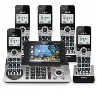 5-Handset Expandable Cordless Phone with Bluetooth Connect to Cell, Smart Call Blocker,  Answering System, and 5