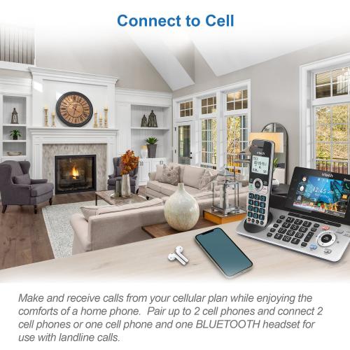 Display larger image of Expandable Cordless Phone with Bluetooth Connect to Cell, Smart Call Blocker, Answering System, and 5" Color Base Display - view 5