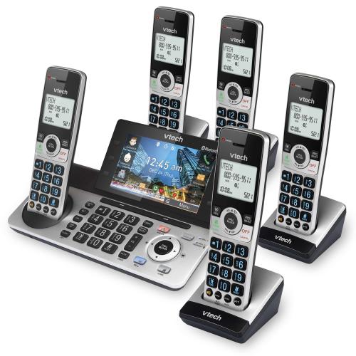 Display larger image of 5-Handset Expandable Cordless Phone with Bluetooth Connect to Cell, Smart Call Blocker,  Answering System, and 5" Color Base Display - view 3