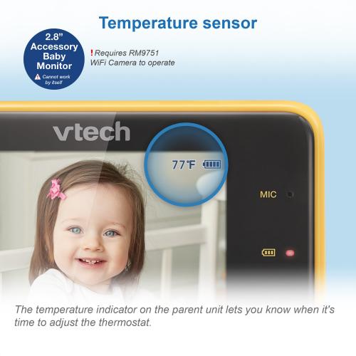 Display larger image of 2.8" Accessory Baby Monitor Viewer that requires the RM9751 WiFi 1080p camera to operate - view 6
