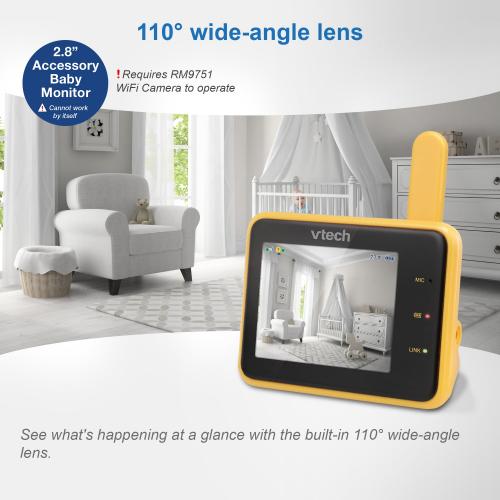 Display larger image of 2.8" Accessory Baby Monitor Viewer that requires the RM9751 WiFi 1080p camera to operate - view 8