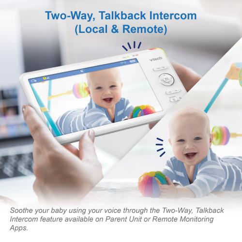 Display larger image of 1080p Smart WiFi Remote Access 360 Degree Pan & Tilt Video Baby Monitor with 5" High Definition 720p Display, Night Light - view 6