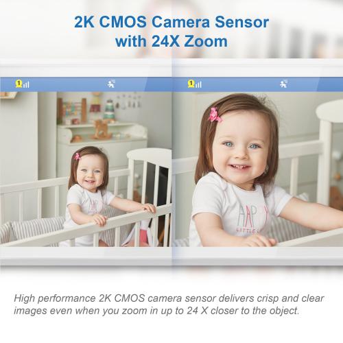 Display larger image of 1080p Smart WiFi Remote Access 360 Degree Pan & Tilt Video Baby Monitor with 5" High Definition 720p Display, Night Light - view 7