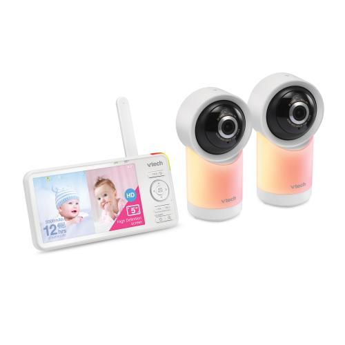 Display larger image of 2 Camera 1080p Smart WiFi Remote Access 360 Degree Pan & Tilt Video Baby Monitor with 5" High Definition 720p Display, Night Light - view 3