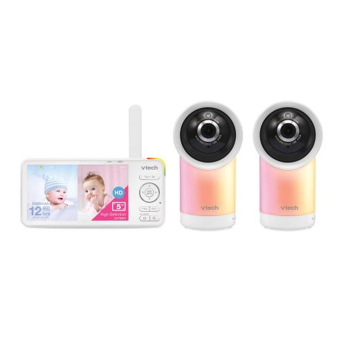 Display larger image of 2 Camera 1080p Smart WiFi Remote Access 360 Degree Pan & Tilt Video Baby Monitor with 5" High Definition 720p Display, Night Light - view 1