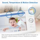 1080p Smart WiFi Remote Access 360 Degree Pan & Tilt Video Baby Monitor with 5" High Definition 720p Display, Night Light - view 8