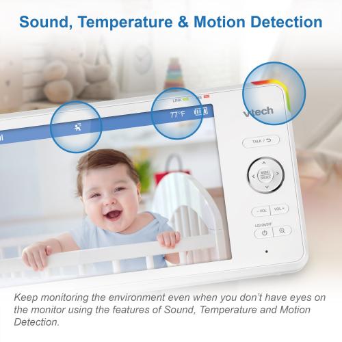 Display larger image of 1080p Smart WiFi Remote Access 360 Degree Pan & Tilt Video Baby Monitor with 5" High Definition 720p Display, Night Light - view 8