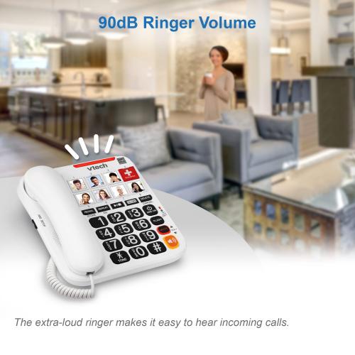 Display larger image of Amplified Corded Answering System with 8 Photo Speed Dial, 90dB Ringer Volume, Oversized High-Contrast buttons, and One-touch Audio Booster up to 40db - view 7