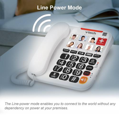 Display larger image of Amplified Corded Answering System with 8 Photo Speed Dial, 90dB Ringer Volume, Oversized High-Contrast buttons, and One-touch Audio Booster up to 40db - view 13