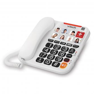 Amplified Corded Answering System with 8 Photo Speed Dial, 90dB Ringer Volume, Oversized High-Contrast buttons, and One-touch Audio Booster up to 40db - view 3