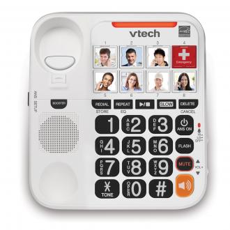 Amplified Corded Answering System with 8 Photo Speed Dial, 90dB Ringer Volume, Oversized High-Contrast buttons, and One-touch Audio Booster up to 40db - view 4