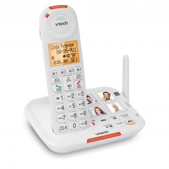 Amplified Cordless Phone with Answering System with Wearable Home SOS Pendant and Smart Call Blocker - view 2