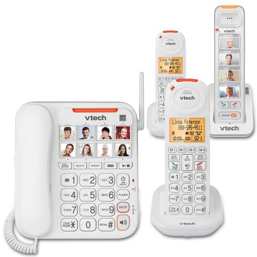 Display larger image of 3 Handset Amplified Corded/Cordless Answering System - view 1