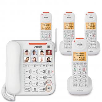 4 Handset Amplified Corded/Cordless Answering System - view 1