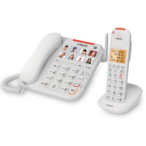 3 Handset Amplified Corded/Cordless Answering System with Wearable Home SOS Pendant and Smart Call Blocker - view 3