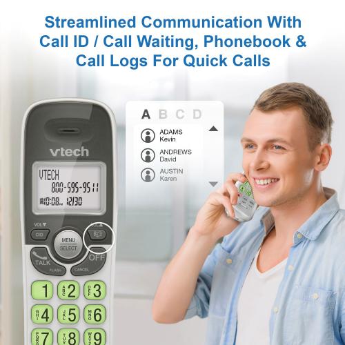 Display larger image of DECT 6.0 Cordless Phone with Bluetooth Connection, Full Duplex Speakerphone and Caller ID/Call Waiting (White) - view 6