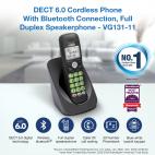 DECT 6.0 Cordless Phone with Full Duplex Speakerphone and Caller ID/Call Waiting (Black) - view 7