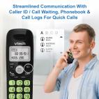 2-Handset DECT 6.0 Cordless Phone with Bluetooth Connection, Full Duplex Speakerphone and Caller ID/Call Waiting (Black) - view 9