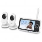 5" Digital Video Baby Monitor with 2 Cameras and Automatic Night Vision, White - view 9