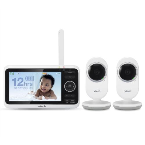 Display larger image of 5" Digital Video Baby Monitor with 2 Cameras and Automatic Night Vision, White - view 1