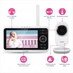 5" Digital Video Baby Monitor with Full-Color and Automatic Night Vision, White - view 5