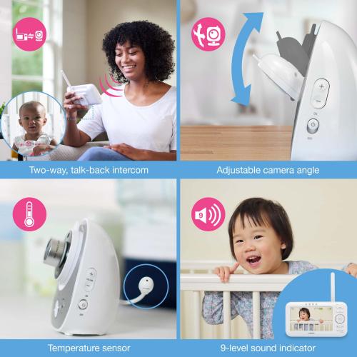Display larger image of 5" Digital Video Baby Monitor with 2 Cameras, Wide-Angle Lens & Standard Lens - view 6