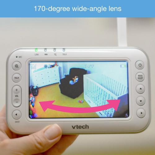 Display larger image of 4.3" Digital Video Baby Monitor with Pan & Tilt Camera, Wide-Angle Lens and Standard Lens - view 6