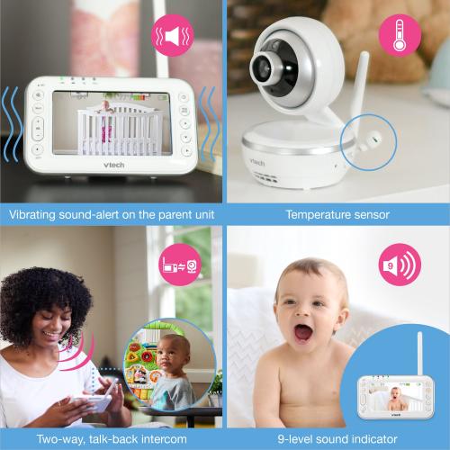 Display larger image of 4.3" Digital Video Baby Monitor with Pan & Tilt Camera, Wide-Angle Lens and Standard Lens - view 4