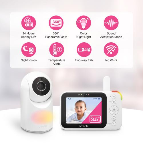 Display larger image of 3.5" Digital Video Baby Monitor with Pan and Tilt and Night Light  - view 2