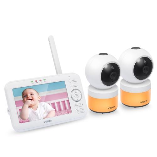 Display larger image of Two Camera 5" Digital Video Baby Monitor with Pan & Tilt Camera, Glow-on-the-ceiling light and Night Light - view 2