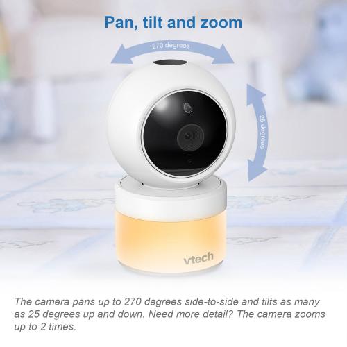 Display larger image of Two Camera 5" Digital Video Baby Monitor with Pan & Tilt Camera, Glow-on-the-ceiling light and Night Light - view 8