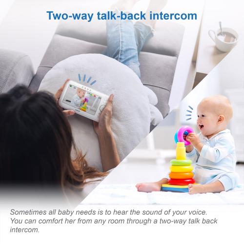 Display larger image of Two Camera 5" Digital Video Baby Monitor with Pan & Tilt Camera, Glow-on-the-ceiling light and Night Light - view 5